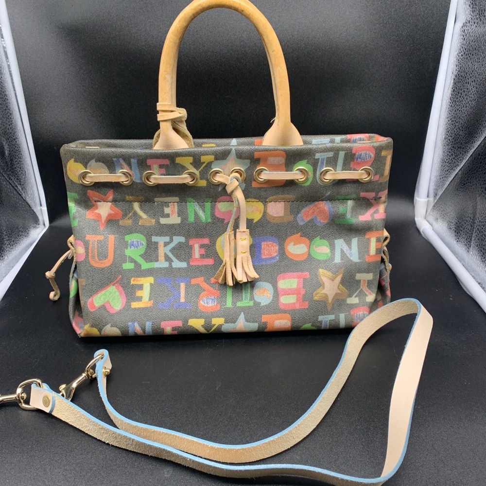 Dooney & Bourke Shoulder Bag Graffiti Leather over Canvas